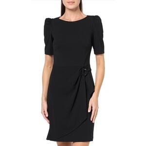 DKNY Women's Sleeveless Scuba Crepe Faux Wrap Dress